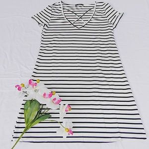Women’s Black and White Striped Dress